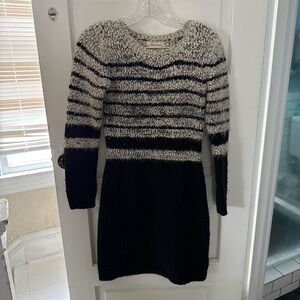 Calvin Klein Striped Black and White Sweater Dress